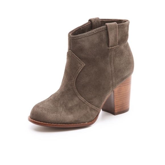 Splendid Lakota Grey Suede Boho Stacked Heel Pull On Ankle Booties - Picture 1 of 11